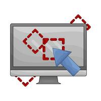 computer with cursor illustration vector