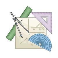 ruler with period in paper geometry  illustration vector