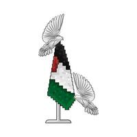flag palestine with bird illustration vector