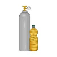 lpg with cooking oil bottle   illustration vector