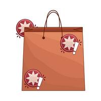 sticker  price  in  paper bag illustration vector