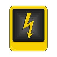 lightning in caution board illustration vector