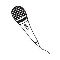 Microphone silhouette on a white background vector