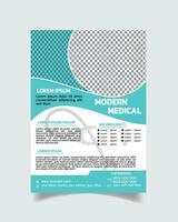 Unique modern medical flyer, medical flyer template, hospital flyer leaflet design A4 size vector art