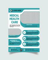 Medical flyer template, unique health flyer leaflet, medical flyer design A4 size vector file