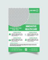 Corporate health care flyer, clinic flyer template, medical flyer design cover A4 size vector layout