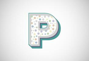 English alphabet P. Retro style bold modern vector alphabet design