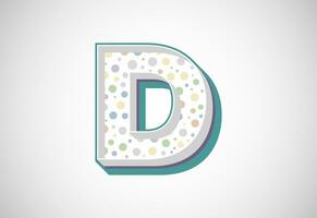 English alphabet D. Retro style bold modern vector alphabet design