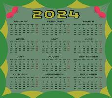 2024 calendar design vector