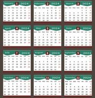 2024 calendar design vector