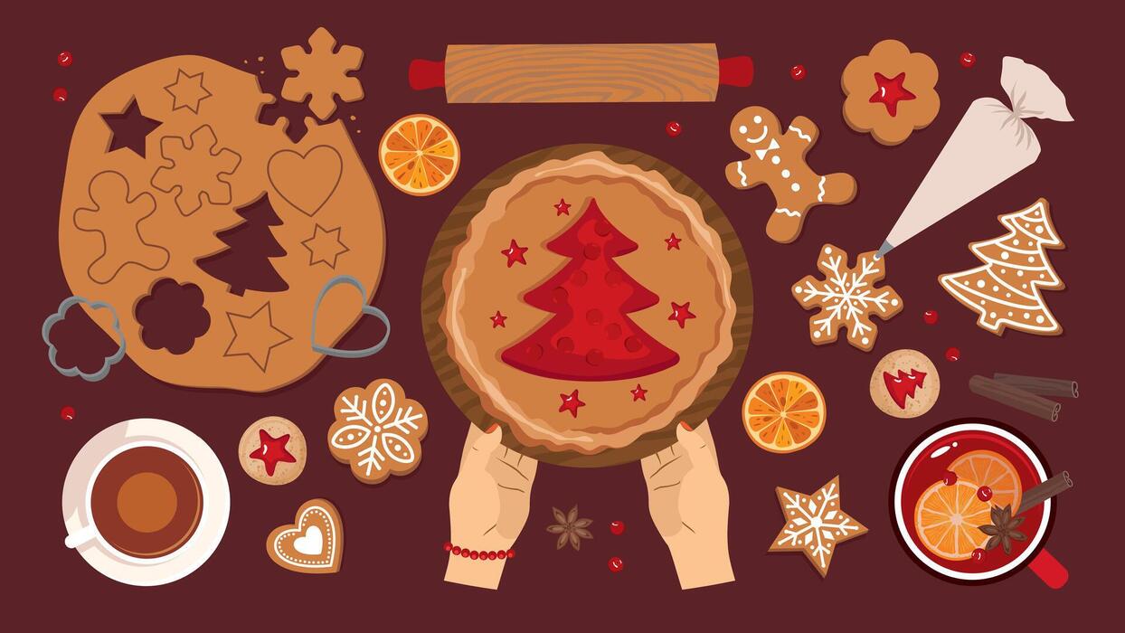 Christmas Food Background Vector Art, Icons, and Graphics for Free Download