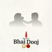 feliz bhai dooj tipografía publicación en redes sociales vector