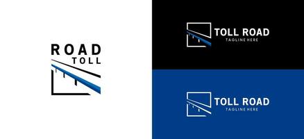 Straight forward toll road logo design, modern road logo vector illustration