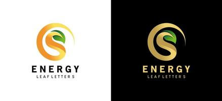 Modern abstract energy leaf s letter logo design with creative concept vector