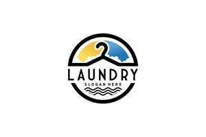 lavandería y seco limpieza logo diseño modelo para ropa limpieza negocio logo vector