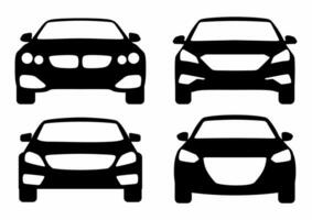 Vector set of different car symbols front view