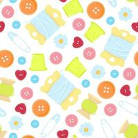 Seamless pattern of sewing tools vector