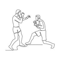 One continuous line drawing of mixed martial arts player vector illustration. mixed martial arts player illustration simple linear style concept vector. Fighting sport design for your business asset.