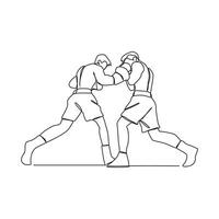 One continuous line of Boxing player vector illustration. Boxing player illustration simple linear style concept vector. Fighting sport design for your business asset design and promotion.