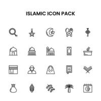 Islamic Thin Outline icon pack vector