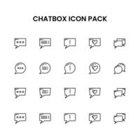 Chatbox Thin Outline icon pack vector