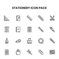 Stationery Thin Outline icon pack vector