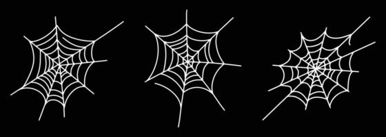 set of spider web element vector