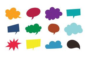 set of colorful trendy bubble speech element vector