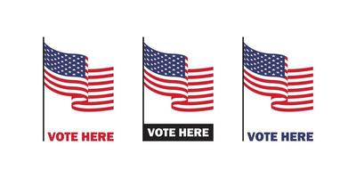 Vote here. Election and voting icons. Voting in election. Vector scalable graphics