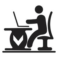 Businessman Working on Computer Vector illustration