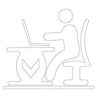 Businessman Working on Computer Vector illustration