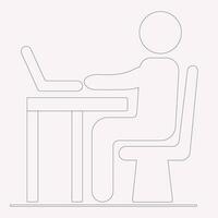 Businessman Working on Computer Vector illustration