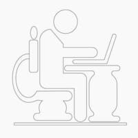 Businessman Working on Computer Vector illustration