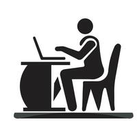 Businessman Working on Computer Vector illustration