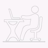 Businessman Working on Computer Vector illustration