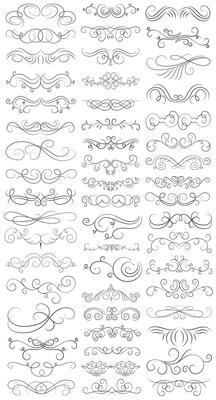 Vector graphic elements for design vector elements. Swirl elements decorative illustration