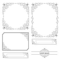 Set of Decorative vintage frames and borders. floral ornamental frame. Calligraphic frame and page decoration. Vector illustration