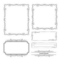 Set of Decorative vintage frames and borders. floral ornamental frame. Calligraphic frame and page decoration. Vector illustration