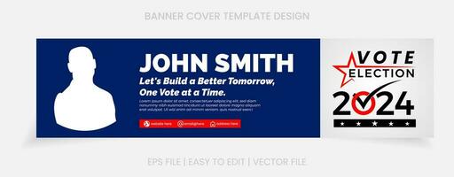 banner election template design cover social media vector