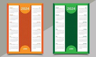 Creative calendar design. Wall or one-page calendar design template. vector