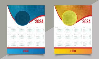 Calendar Design Template. One page or wall calendar design. vector