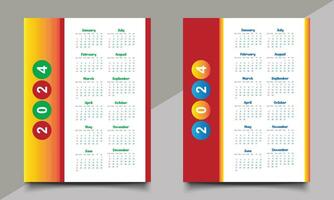 calendario diseño modelo. uno página o pared calendario diseño. vector