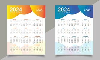 Calendar design. One-page calendar. Print calendar design template vector