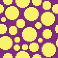 un pixelado modelo de amarillo y púrpura círculos vector