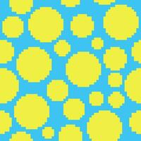 un pixelado modelo de amarillo y azul círculos vector