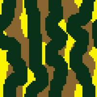 a pixel style pattern with green and yellow stripes vector