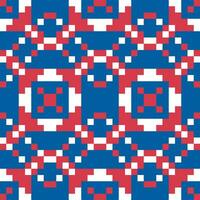 a pixelated pattern with red, white and blue squares vector