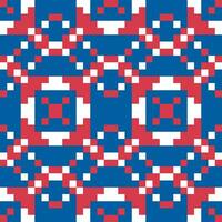 a pixelated pattern with red, white and blue squares vector