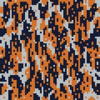 un pixelado camuflaje modelo en naranja y azul vector