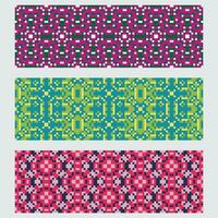 four colorful geometric patterns vector